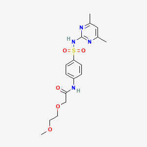 molecular formula C17H22N4O5S B4753790 N-(4-{[(4,6-dimethyl-2-pyrimidinyl)amino]sulfonyl}phenyl)-2-(2-methoxyethoxy)acetamide 