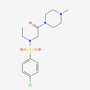 molecular formula C15H22ClN3O3S B4753803 4-chloro-N-ethyl-N-[2-(4-methyl-1-piperazinyl)-2-oxoethyl]benzenesulfonamide 