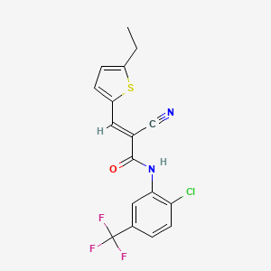 molecular formula C17H12ClF3N2OS B4753814 N-[2-chloro-5-(trifluoromethyl)phenyl]-2-cyano-3-(5-ethyl-2-thienyl)acrylamide 