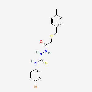 molecular formula C17H18BrN3OS2 B4753849 N-(4-bromophenyl)-2-{[(4-methylbenzyl)thio]acetyl}hydrazinecarbothioamide 