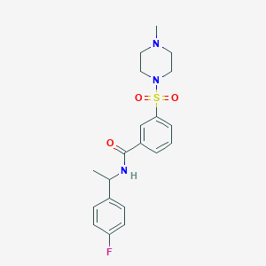 molecular formula C20H24FN3O3S B4753875 N-[1-(4-fluorophenyl)ethyl]-3-[(4-methyl-1-piperazinyl)sulfonyl]benzamide 