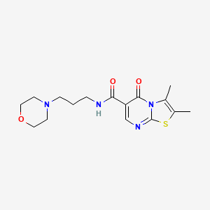 molecular formula C16H22N4O3S B4753876 2,3-dimethyl-N-[3-(4-morpholinyl)propyl]-5-oxo-5H-[1,3]thiazolo[3,2-a]pyrimidine-6-carboxamide 