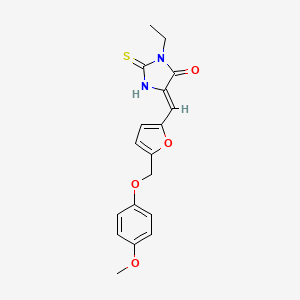 molecular formula C18H18N2O4S B4753883 3-ethyl-5-({5-[(4-methoxyphenoxy)methyl]-2-furyl}methylene)-2-thioxo-4-imidazolidinone 
