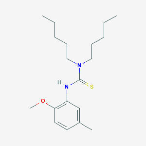 molecular formula C19H32N2OS B4753911 N'-(2-methoxy-5-methylphenyl)-N,N-dipentylthiourea 