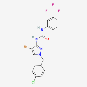 molecular formula C18H13BrClF3N4O B4753935 N-[4-bromo-1-(4-chlorobenzyl)-1H-pyrazol-3-yl]-N'-[3-(trifluoromethyl)phenyl]urea 