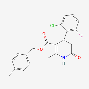 molecular formula C21H19ClFNO3 B4753950 4-methylbenzyl 4-(2-chloro-6-fluorophenyl)-2-methyl-6-oxo-1,4,5,6-tetrahydro-3-pyridinecarboxylate 