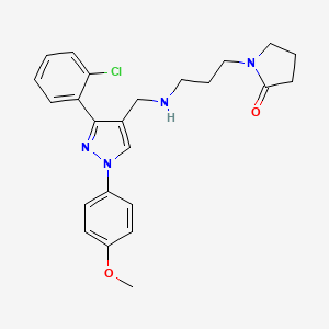 molecular formula C24H27ClN4O2 B4753955 1-[3-({[3-(2-chlorophenyl)-1-(4-methoxyphenyl)-1H-pyrazol-4-yl]methyl}amino)propyl]-2-pyrrolidinone 