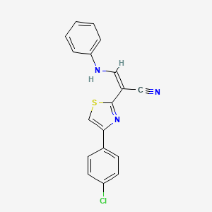 molecular formula C18H12ClN3S B4753958 3-anilino-2-[4-(4-chlorophenyl)-1,3-thiazol-2-yl]acrylonitrile 