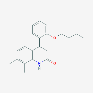 molecular formula C21H25NO2 B4753984 4-(2-butoxyphenyl)-7,8-dimethyl-3,4-dihydro-2(1H)-quinolinone 