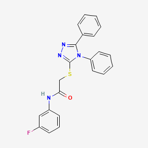 2-[(4,5-diphenyl-4H-1,2,4-triazol-3-yl)thio]-N-(3-fluorophenyl)acetamide