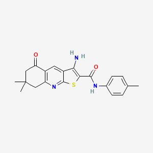 molecular formula C21H21N3O2S B4754009 3-amino-7,7-dimethyl-N-(4-methylphenyl)-5-oxo-5,6,7,8-tetrahydrothieno[2,3-b]quinoline-2-carboxamide 