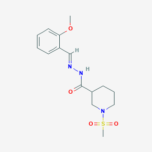 molecular formula C15H21N3O4S B4754051 N'-(2-methoxybenzylidene)-1-(methylsulfonyl)-3-piperidinecarbohydrazide 