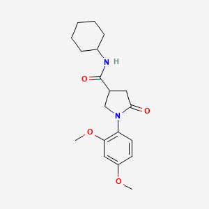molecular formula C19H26N2O4 B4754072 N-cyclohexyl-1-(2,4-dimethoxyphenyl)-5-oxo-3-pyrrolidinecarboxamide 