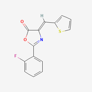 molecular formula C14H8FNO2S B4754079 2-(2-fluorophenyl)-4-(2-thienylmethylene)-1,3-oxazol-5(4H)-one 