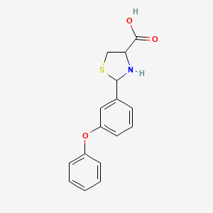 molecular formula C16H15NO3S B4754109 2-(3-phenoxyphenyl)-1,3-thiazolidine-4-carboxylic acid 