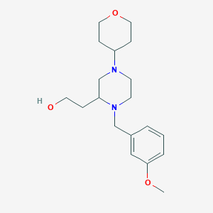 molecular formula C19H30N2O3 B4754119 2-[1-(3-methoxybenzyl)-4-(tetrahydro-2H-pyran-4-yl)-2-piperazinyl]ethanol 