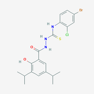 N-(4-bromo-2-chlorophenyl)-2-(2-hydroxy-3,5-diisopropylbenzoyl)hydrazinecarbothioamide