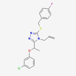 molecular formula C20H19ClFN3OS B4754157 4-allyl-3-[1-(3-chlorophenoxy)ethyl]-5-[(4-fluorobenzyl)thio]-4H-1,2,4-triazole 