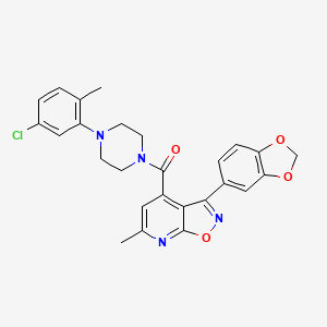 molecular formula C26H23ClN4O4 B4754158 3-(1,3-benzodioxol-5-yl)-4-{[4-(5-chloro-2-methylphenyl)-1-piperazinyl]carbonyl}-6-methylisoxazolo[5,4-b]pyridine 