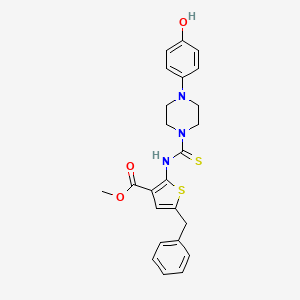 molecular formula C24H25N3O3S2 B4754166 methyl 5-benzyl-2-({[4-(4-hydroxyphenyl)-1-piperazinyl]carbonothioyl}amino)-3-thiophenecarboxylate 