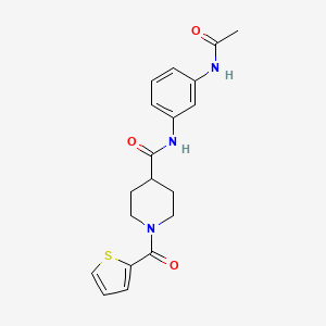 molecular formula C19H21N3O3S B4754174 N-[3-(acetylamino)phenyl]-1-(2-thienylcarbonyl)-4-piperidinecarboxamide 