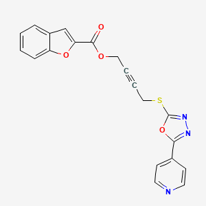 4-{[5-(4-pyridinyl)-1,3,4-oxadiazol-2-yl]thio}-2-butyn-1-yl 1-benzofuran-2-carboxylate