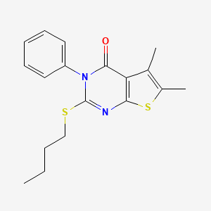 molecular formula C18H20N2OS2 B4754196 2-(butylthio)-5,6-dimethyl-3-phenylthieno[2,3-d]pyrimidin-4(3H)-one 