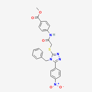 molecular formula C25H21N5O5S B4754201 methyl 4-[({[4-benzyl-5-(4-nitrophenyl)-4H-1,2,4-triazol-3-yl]thio}acetyl)amino]benzoate 