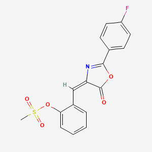 molecular formula C17H12FNO5S B4754207 2-{[2-(4-fluorophenyl)-5-oxo-1,3-oxazol-4(5H)-ylidene]methyl}phenyl methanesulfonate 