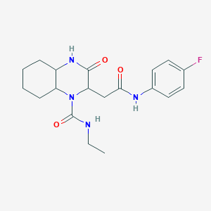 molecular formula C19H25FN4O3 B4754215 N-ethyl-2-{2-[(4-fluorophenyl)amino]-2-oxoethyl}-3-oxooctahydro-1(2H)-quinoxalinecarboxamide 