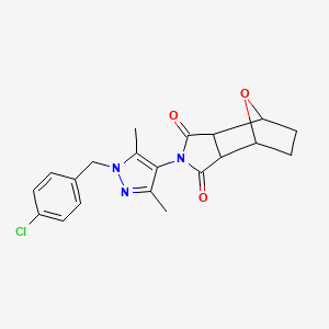 molecular formula C20H20ClN3O3 B4754220 4-[1-(4-chlorobenzyl)-3,5-dimethyl-1H-pyrazol-4-yl]-10-oxa-4-azatricyclo[5.2.1.0~2,6~]decane-3,5-dione 