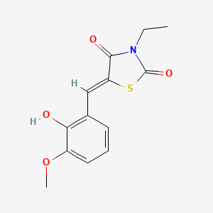 molecular formula C13H13NO4S B4754235 3-ethyl-5-(2-hydroxy-3-methoxybenzylidene)-1,3-thiazolidine-2,4-dione 
