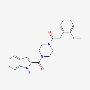 molecular formula C22H23N3O3 B4754252 2-({4-[(2-methoxyphenyl)acetyl]-1-piperazinyl}carbonyl)-1H-indole 