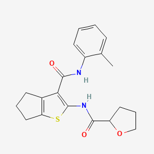 molecular formula C20H22N2O3S B4754262 N-(3-{[(2-methylphenyl)amino]carbonyl}-5,6-dihydro-4H-cyclopenta[b]thien-2-yl)tetrahydro-2-furancarboxamide 