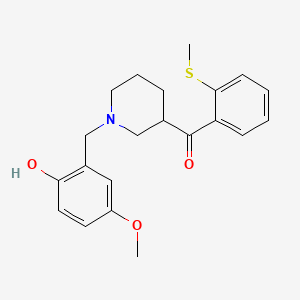 molecular formula C21H25NO3S B4754272 [1-(2-hydroxy-5-methoxybenzyl)-3-piperidinyl][2-(methylthio)phenyl]methanone 