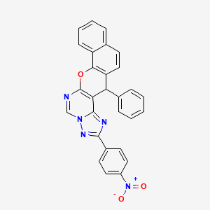 molecular formula C28H17N5O3 B4754279 2-(4-nitrophenyl)-14-phenyl-14H-benzo[7,8]chromeno[3,2-e][1,2,4]triazolo[1,5-c]pyrimidine 