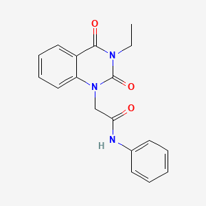 molecular formula C18H17N3O3 B4754294 2-(3-ethyl-2,4-dioxo-3,4-dihydro-1(2H)-quinazolinyl)-N-phenylacetamide 