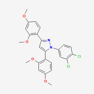 molecular formula C25H22Cl2N2O4 B4754304 1-(3,4-dichlorophenyl)-3,5-bis(2,4-dimethoxyphenyl)-1H-pyrazole 