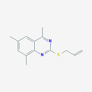 molecular formula C14H16N2S B4754311 2-(allylthio)-4,6,8-trimethylquinazoline 