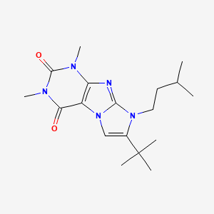 molecular formula C18H27N5O2 B4754318 7-tert-butyl-1,3-dimethyl-8-(3-methylbutyl)-1H-imidazo[2,1-f]purine-2,4(3H,8H)-dione 