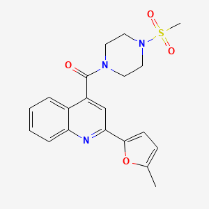 molecular formula C20H21N3O4S B4754336 2-(5-methyl-2-furyl)-4-{[4-(methylsulfonyl)-1-piperazinyl]carbonyl}quinoline 