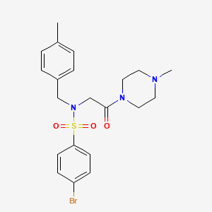 molecular formula C21H26BrN3O3S B4754346 4-Bromo-N-(4-methyl-benzyl)-N-[2-(4-methyl-piperazin-1-yl)-2-oxo-ethyl]-benzenesulfonamide 