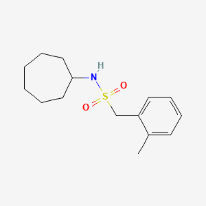 molecular formula C15H23NO2S B4754371 N-cycloheptyl-1-(2-methylphenyl)methanesulfonamide 
