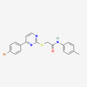 molecular formula C19H16BrN3OS B4754388 2-{[4-(4-bromophenyl)-2-pyrimidinyl]thio}-N-(4-methylphenyl)acetamide 