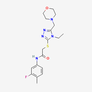 molecular formula C18H24FN5O2S B4754394 2-{[4-ethyl-5-(4-morpholinylmethyl)-4H-1,2,4-triazol-3-yl]thio}-N-(3-fluoro-4-methylphenyl)acetamide 