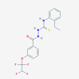 molecular formula C18H17F4N3O2S B4754450 N-(2-ethylphenyl)-2-[3-(1,1,2,2-tetrafluoroethoxy)benzoyl]hydrazinecarbothioamide 