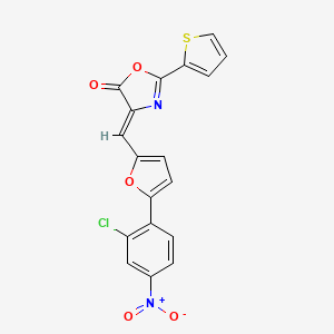 molecular formula C18H9ClN2O5S B4754466 4-{[5-(2-chloro-4-nitrophenyl)-2-furyl]methylene}-2-(2-thienyl)-1,3-oxazol-5(4H)-one 