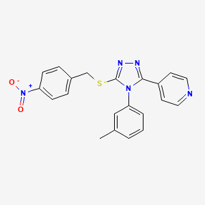 molecular formula C21H17N5O2S B4754475 4-{4-(3-methylphenyl)-5-[(4-nitrobenzyl)thio]-4H-1,2,4-triazol-3-yl}pyridine 