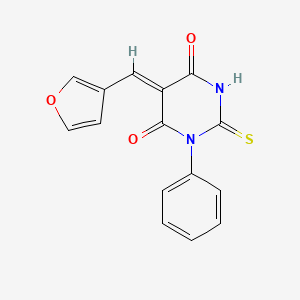 molecular formula C15H10N2O3S B4754489 5-(3-furylmethylene)-1-phenyl-2-thioxodihydro-4,6(1H,5H)-pyrimidinedione 