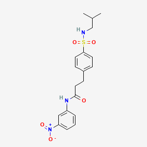 molecular formula C19H23N3O5S B4754535 3-{4-[(isobutylamino)sulfonyl]phenyl}-N-(3-nitrophenyl)propanamide 